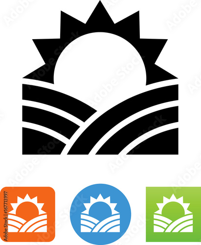 Sunrise Over Fields Icon