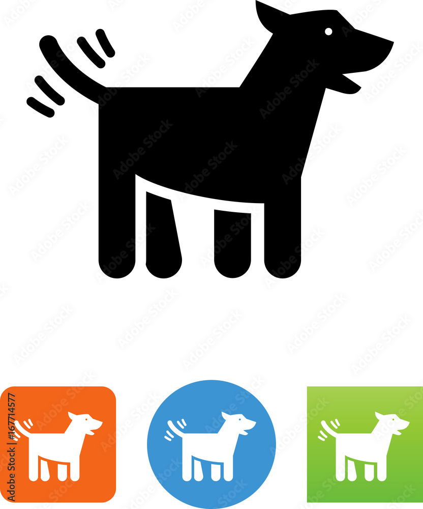 Tail Wagging Dog Icon - Illustration