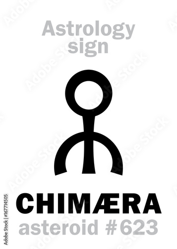 Astrology Alphabet: CHIMÆRA, asteroid #623. Hieroglyphics character sign (single symbol).