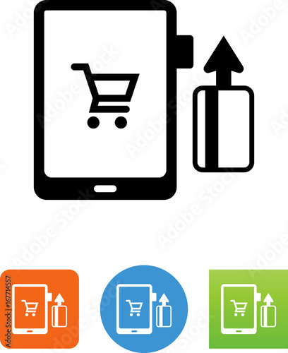 Tablet Swiper At Checkout Icon - Illustration