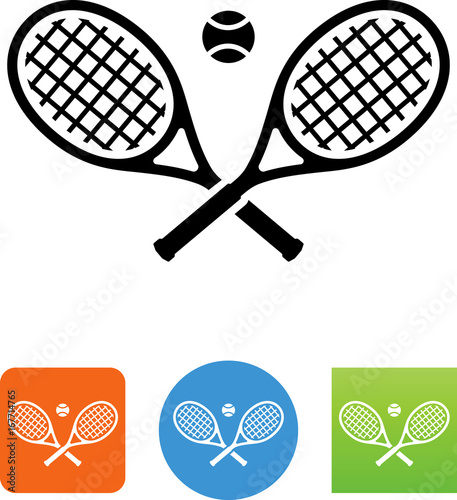 Fotografie, Obraz Tennis Rackets Icon - Illustration