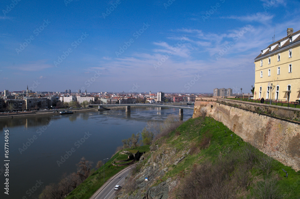View on Danube, Novi Sad, and Petrovaradin fortress