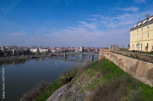 View on Danube, Novi Sad, and Petrovaradin fortress