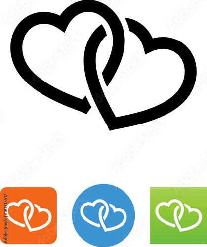 Two Hearts Icon - Illustration