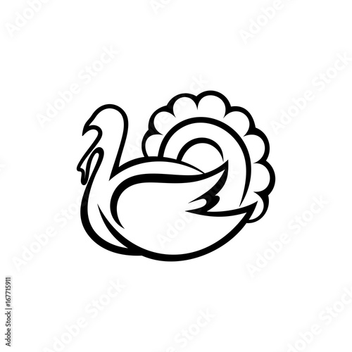 Fototapeta Naklejka Na Ścianę i Meble -  Logo and symbol of a turkey for Thanksgiving.