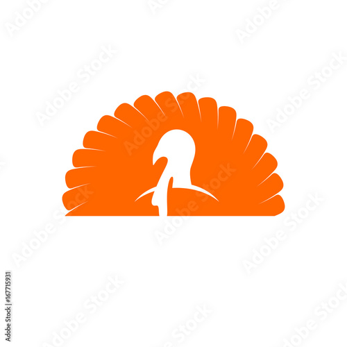Logo and symbol of a turkey for Thanksgiving.