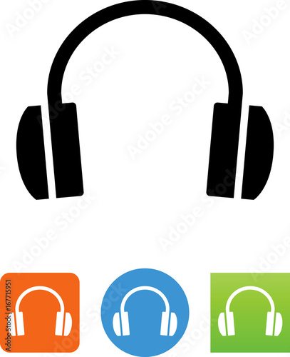Vector Audio Headphones Icon - Illustration