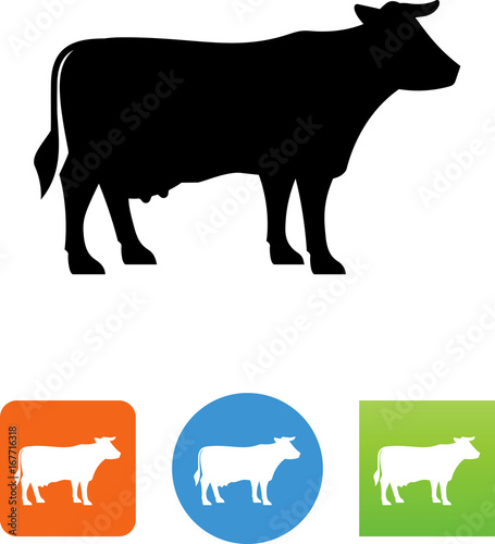 Vector Cow Icon - Illustration