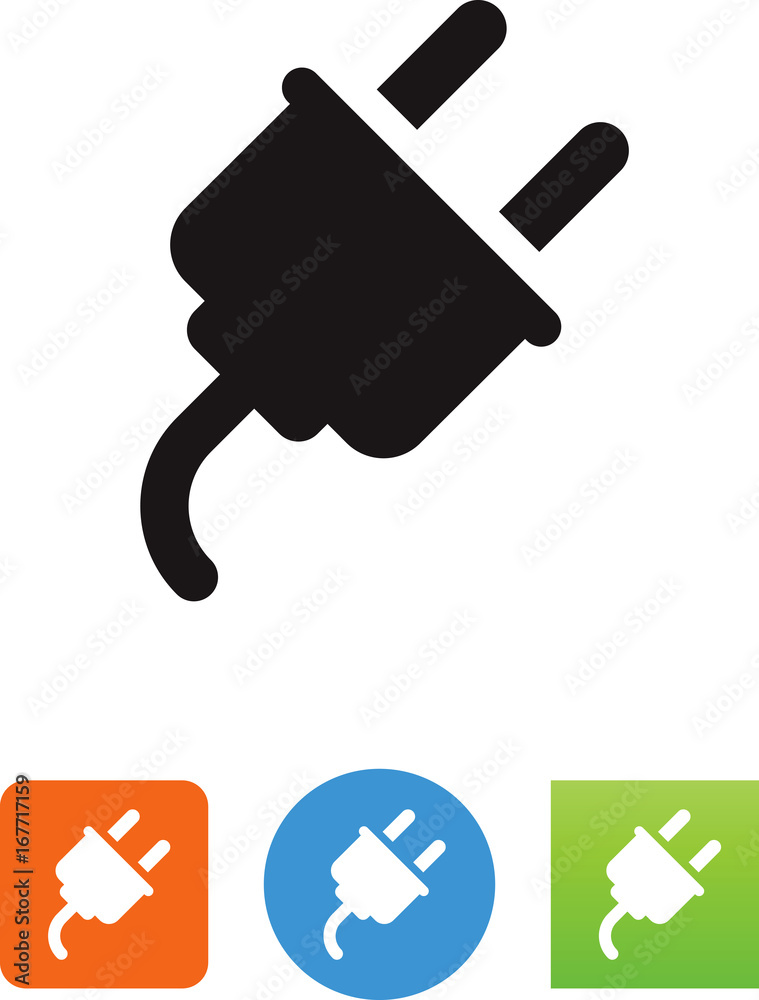 Εκτύπωση καμβά Vector Power Cord Icon - Illustration