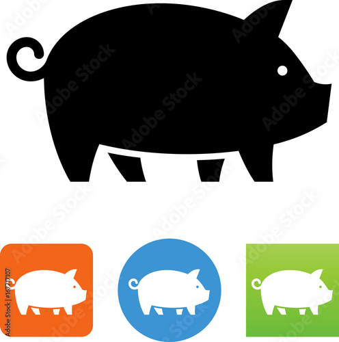Vector Pig Icon - Illustration