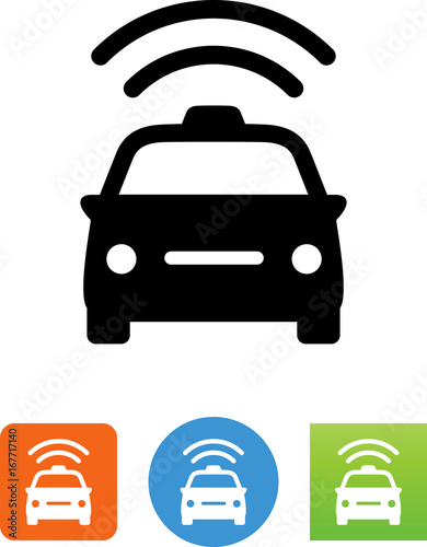 Vector Police Car Icon - Illustration