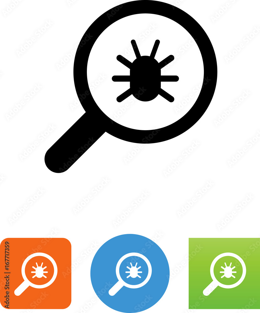 Obraz premium Vector Search For Bugs Icon - Illustration