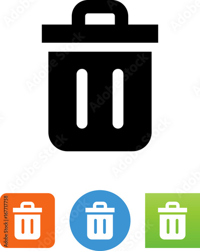 Vector Trash Can Icon - Illustration