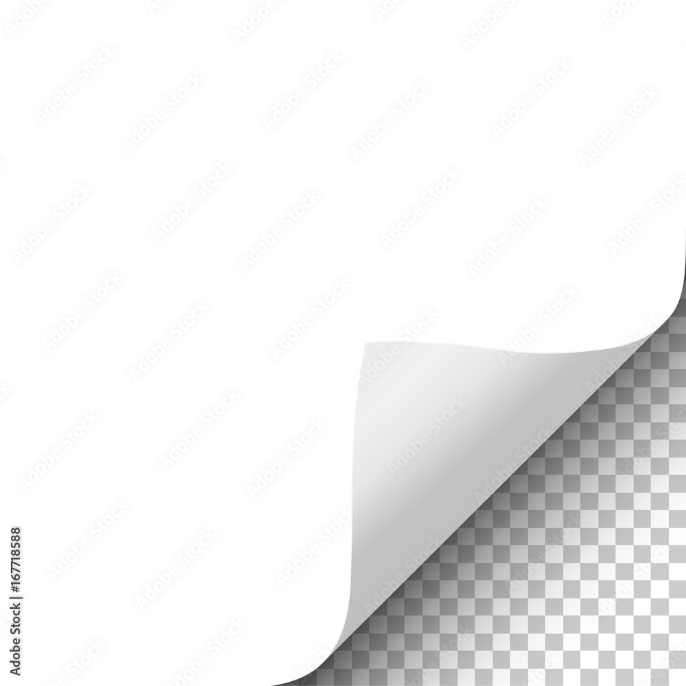 Vector sheet of white paper with curled corner, soft shadow and transparent next page. Vector sheet of white paper with curled corner, soft shadow and transparent next page.