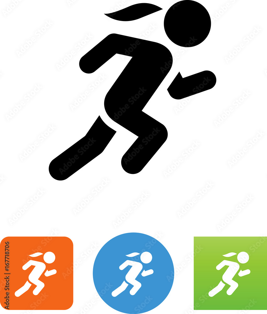Woman Sprinting Icon - Illustration Woman Sprinting Icon - Illustration