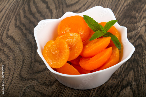 Canned apricots