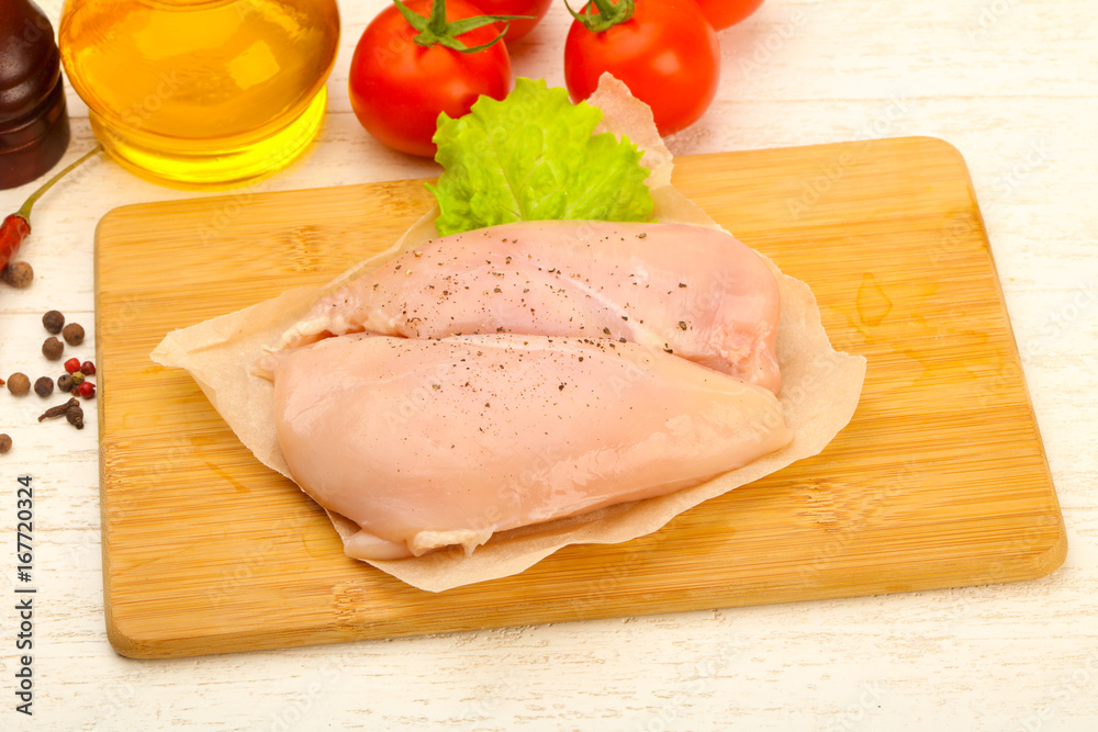 Raw chicken breast