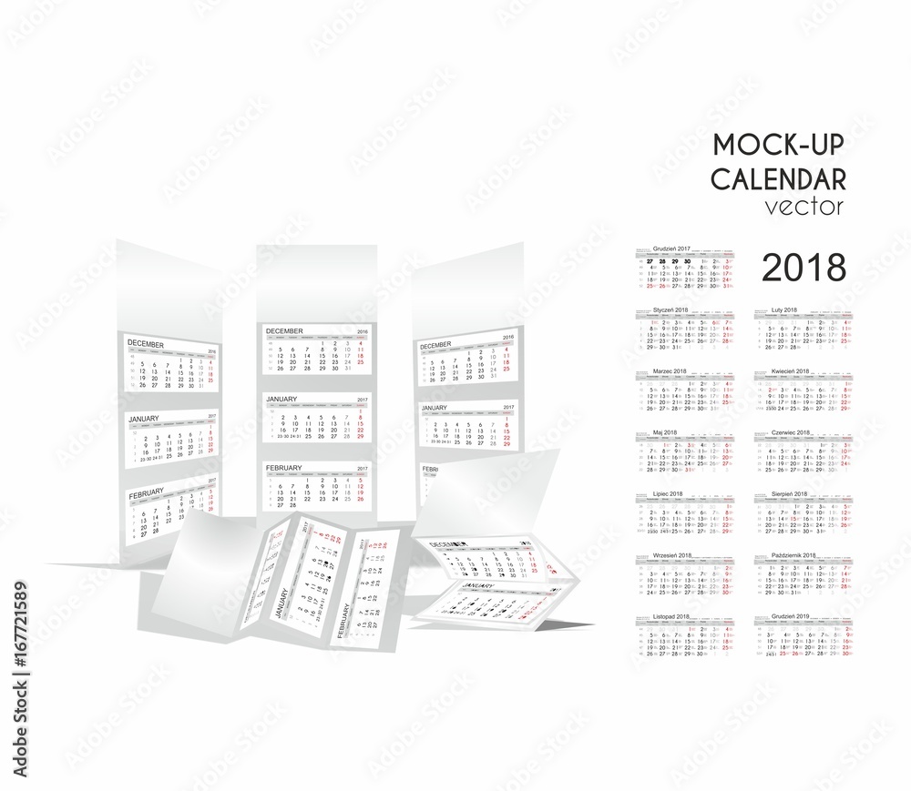 Mock-up + calendar 2018