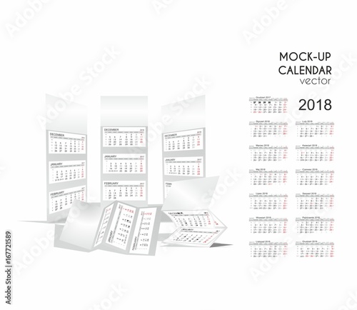 Obraz na płótnie Mock-up + calendar 2018 w salonie