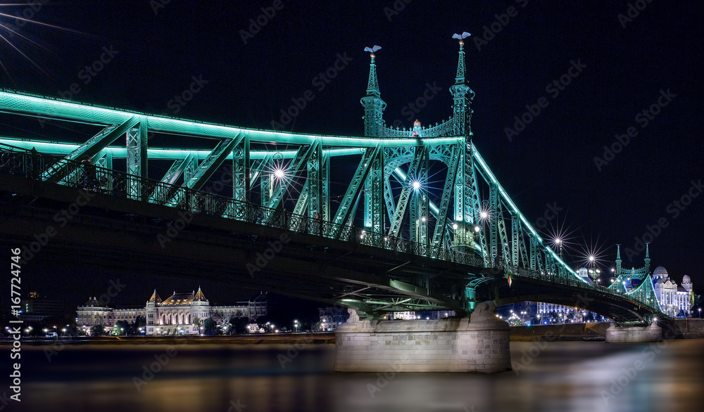 Obraz premium Liberty Bridge Night Budapest