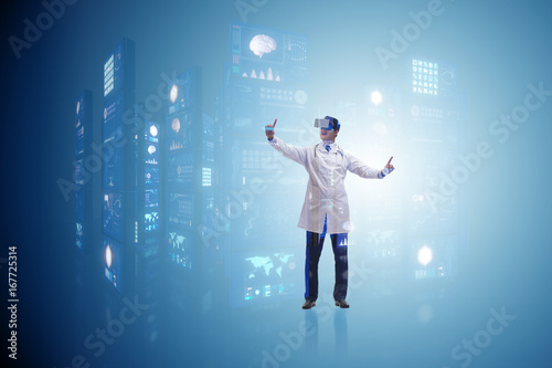 Doctor in telemedicine concept with virtual reality glasses