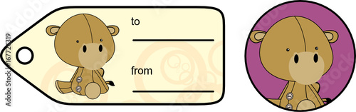 cute baby plush camel cartoon giftcard sticker in vector format very easy to edit