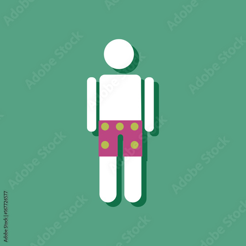 flat icon design man in underwear cloth in sticker style