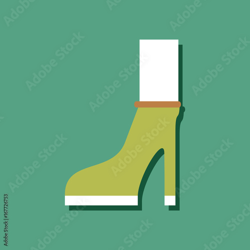 flat vector icon design female heel silhouette in sticker style