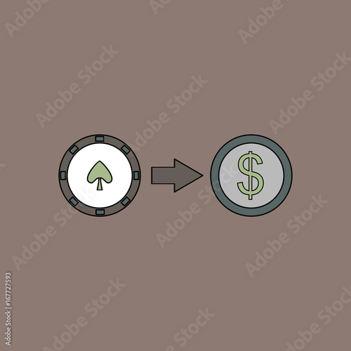 flat vector icon design collection chips equal money