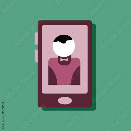flat vector icon design collection dealer silhouette on screen in sticker style