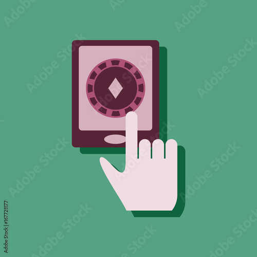 flat vector icon design collection hand and chip smartphone in sticker style