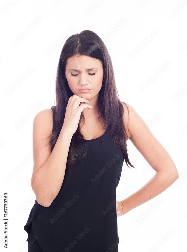 closeup emotional portrait sad woman closeup emotional portrait sad woman