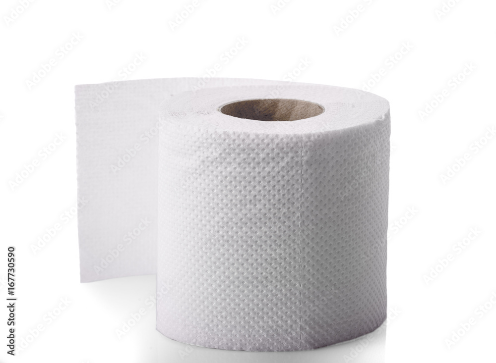 Simple toilet paper on white background Simple toilet paper on white background