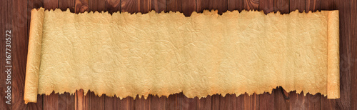 Old paper on the table, pan...