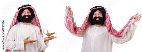 Bearded arab isolated on white background photo