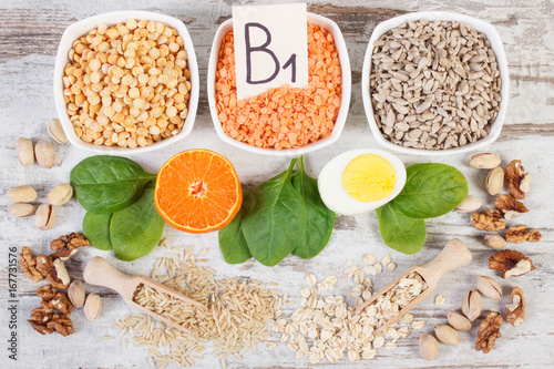 Ingredients containing vitamin B1 and fiber, healthy nutrition