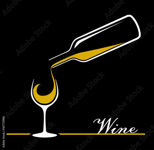 wine bottle and glass