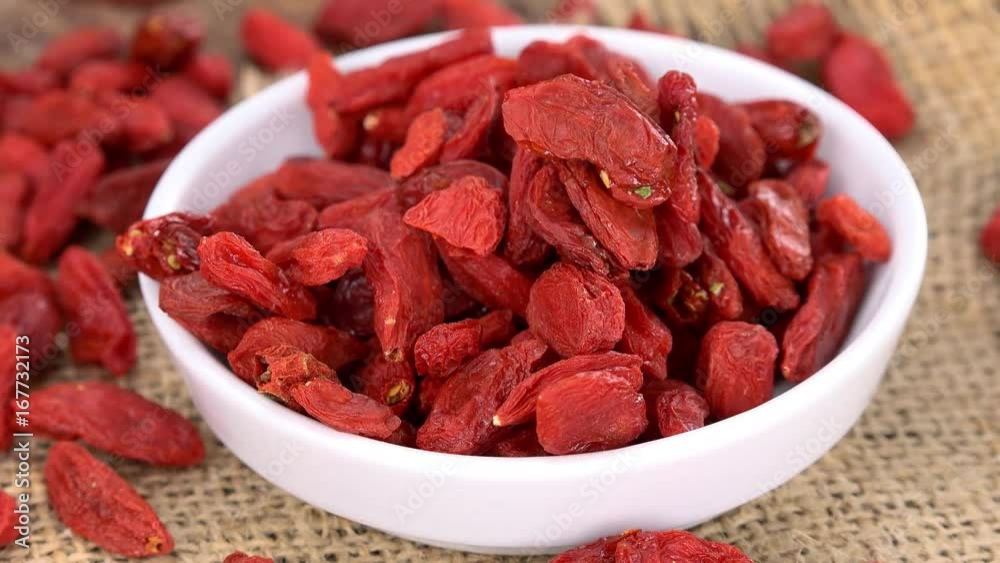 Dry Goji Berries as seamless loopable rotating 4K UHD footage Dry Goji Berries as seamless loopable rotating 4K UHD footage