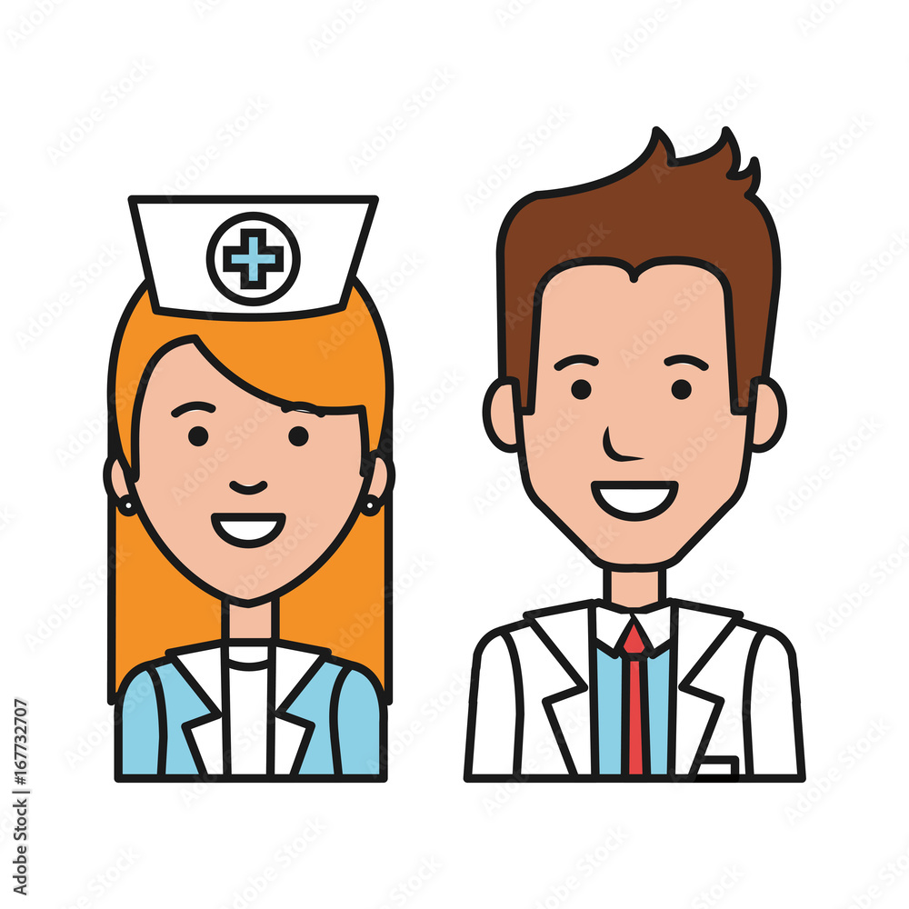 doctor nurse character staff medical care people vector illustration doctor nurse character staff medical care people vector illustration