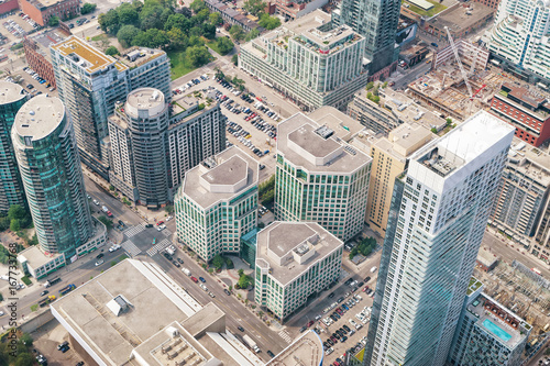 Aerial view of Toronto downtown. Ontario  Canada