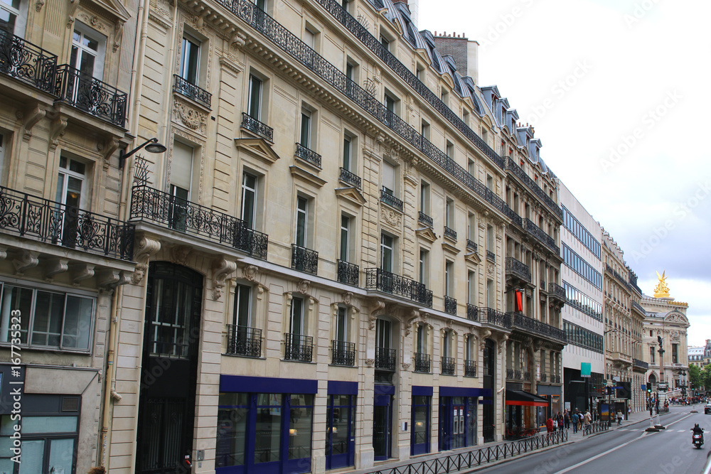 Typical street in Paris, France
