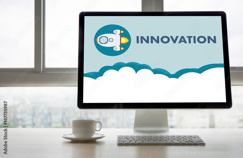 Fototapeta premium INNOVATION think creative ideas Invent Knowledge Creative process