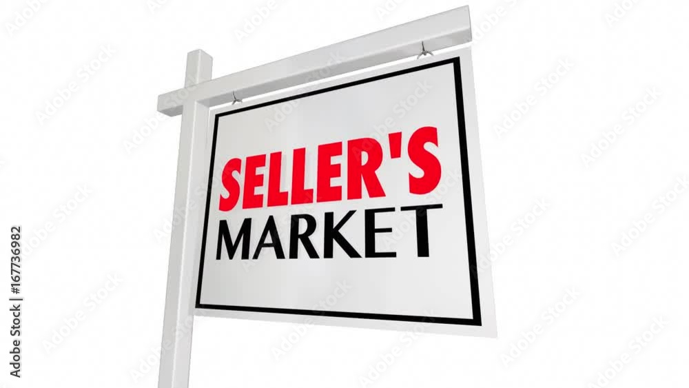 Sellers Market House Home for Sale Real Estate Sign 3d Animation Sellers Market House Home for Sale Real Estate Sign 3d Animation