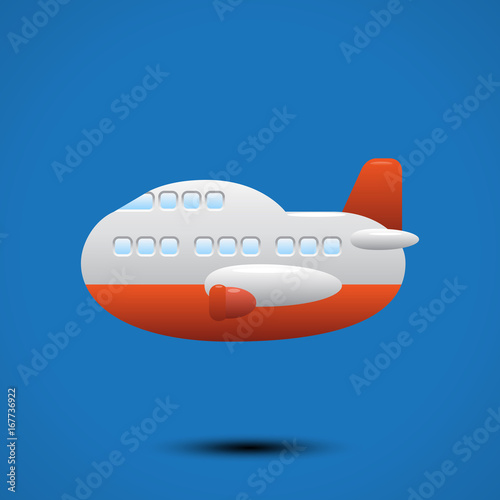 Vector illustration of an airplane flying in the sky