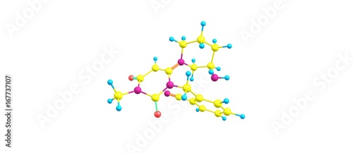 Alogliptin molecular structure isolated on white