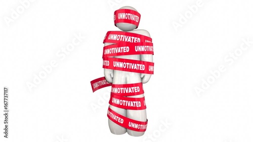 Unmotivated Lazy Bad Attitude Man Wrapped Tape 3d Animation photo