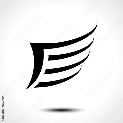 Wing icon isolated on white background. Vector illustration 