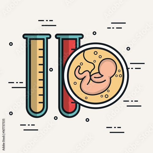 baby test tubes biology anatomy vector illustration