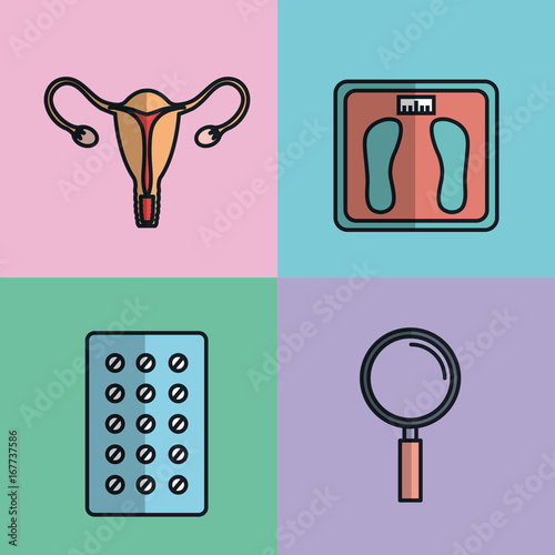 pregnancy maternity medical equipment elements health care vector illustration