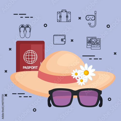 vacations travel relax enjoy tourism destination vector illustration